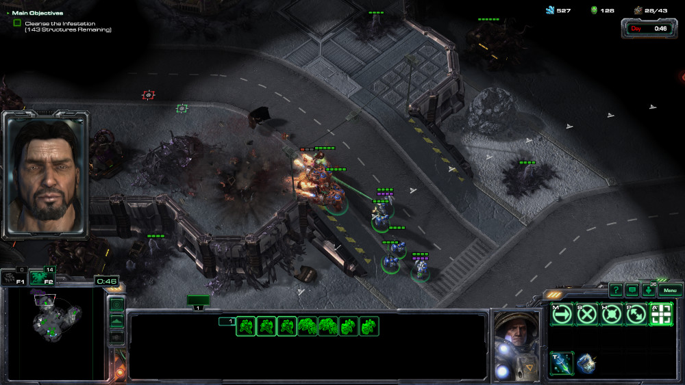 StarCraft 2 game Outbreak mission in Wings of liberty campaign.