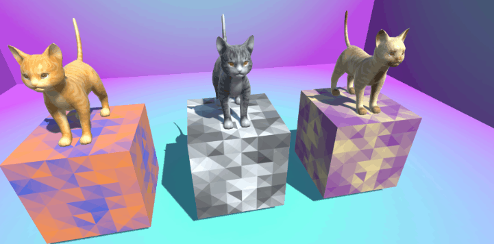 Example of recolored cats with a rotating gif