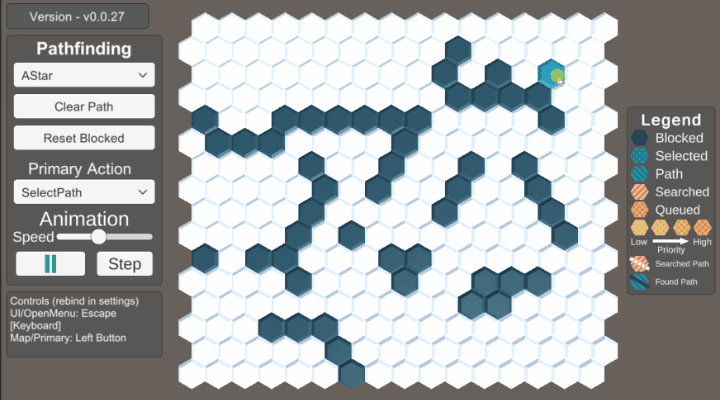 Sample pathfinding demo with astar.