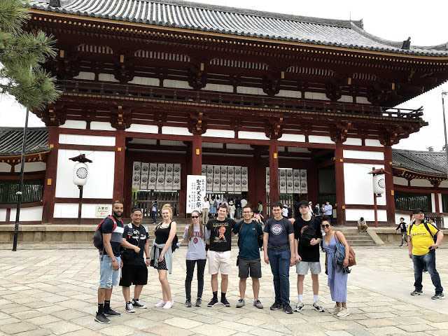 Group visiting a temple