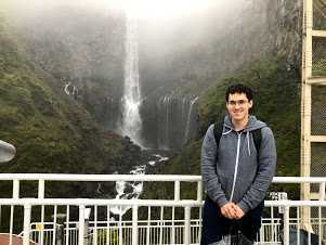 Me in Japan in front of waterfall